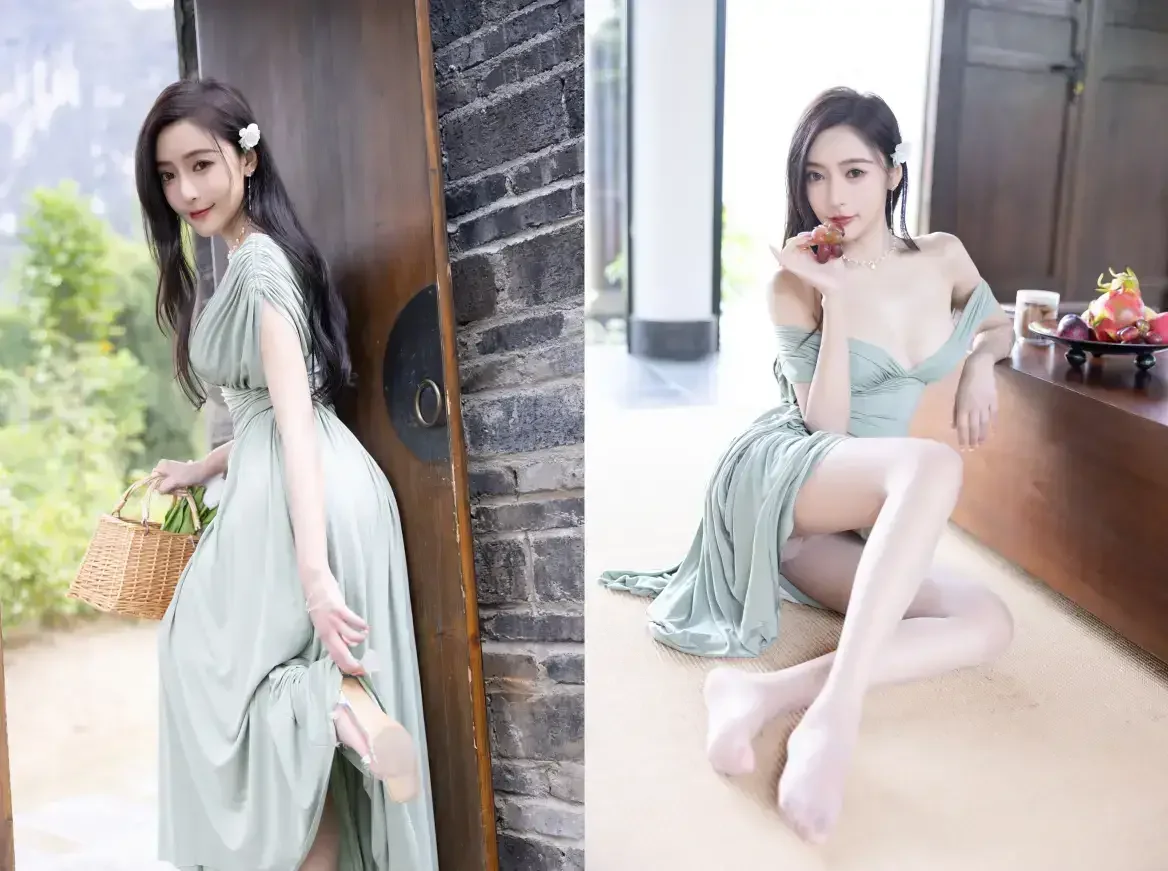 王馨瑶Yanni – 豆绿色连衣裙白色泳衣[108P／324MB]｜高清图片集