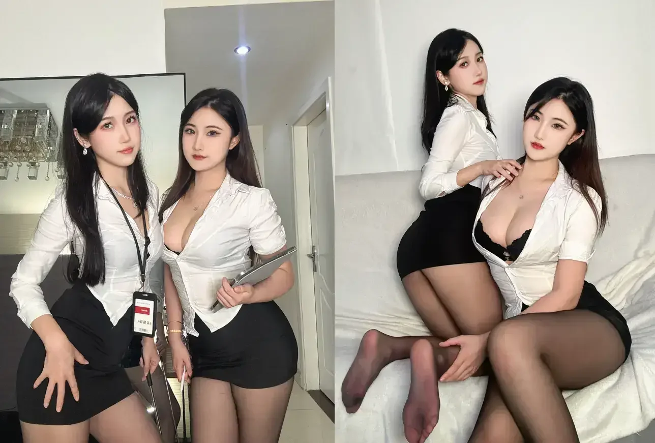 不呆猫 – 极品双人秘书｜高清图片集