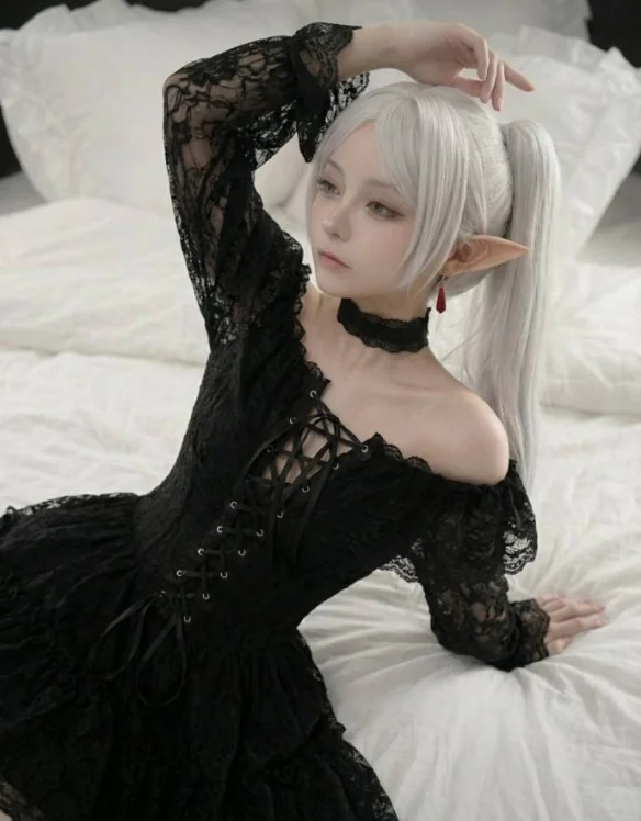 AI大神自制“芙莉莲”COS写真美图：黑丝美腿太涩了！