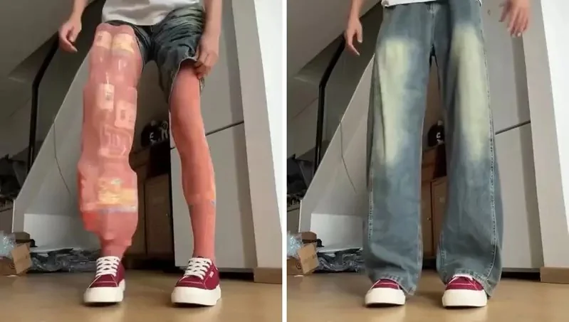 《史上最貼心賣家》顧客擔心腿太粗褲子穿不下，於是賣家還親自下場示範保證｜高清图片集