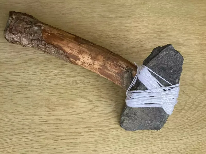 小2男生用路邊撿的木棍與石頭做成了《石斧》馬麻打開書包嚇一跳怎麼會有這種東西！？｜高清图片集