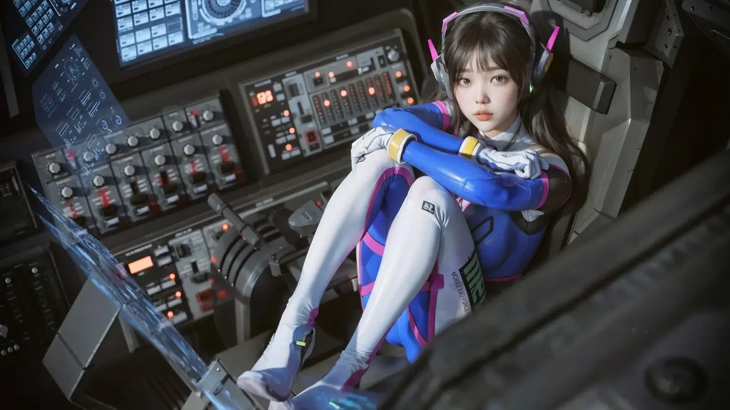 守望先锋 D.Va 同人 操作台 4K高清壁纸｜高清图片集