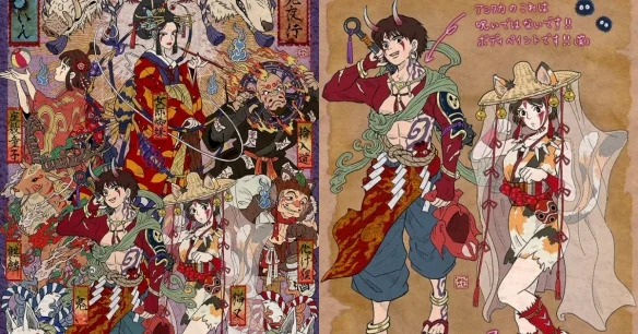 粉丝创作《幽灵公主》“百鬼夜行图”获宫崎吾朗认可｜高清图片集