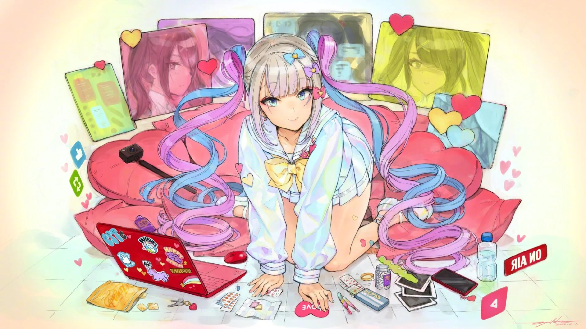 主播女孩重度依赖 公式漫画选集封面、NS版发售纪念贺图｜高清图片集