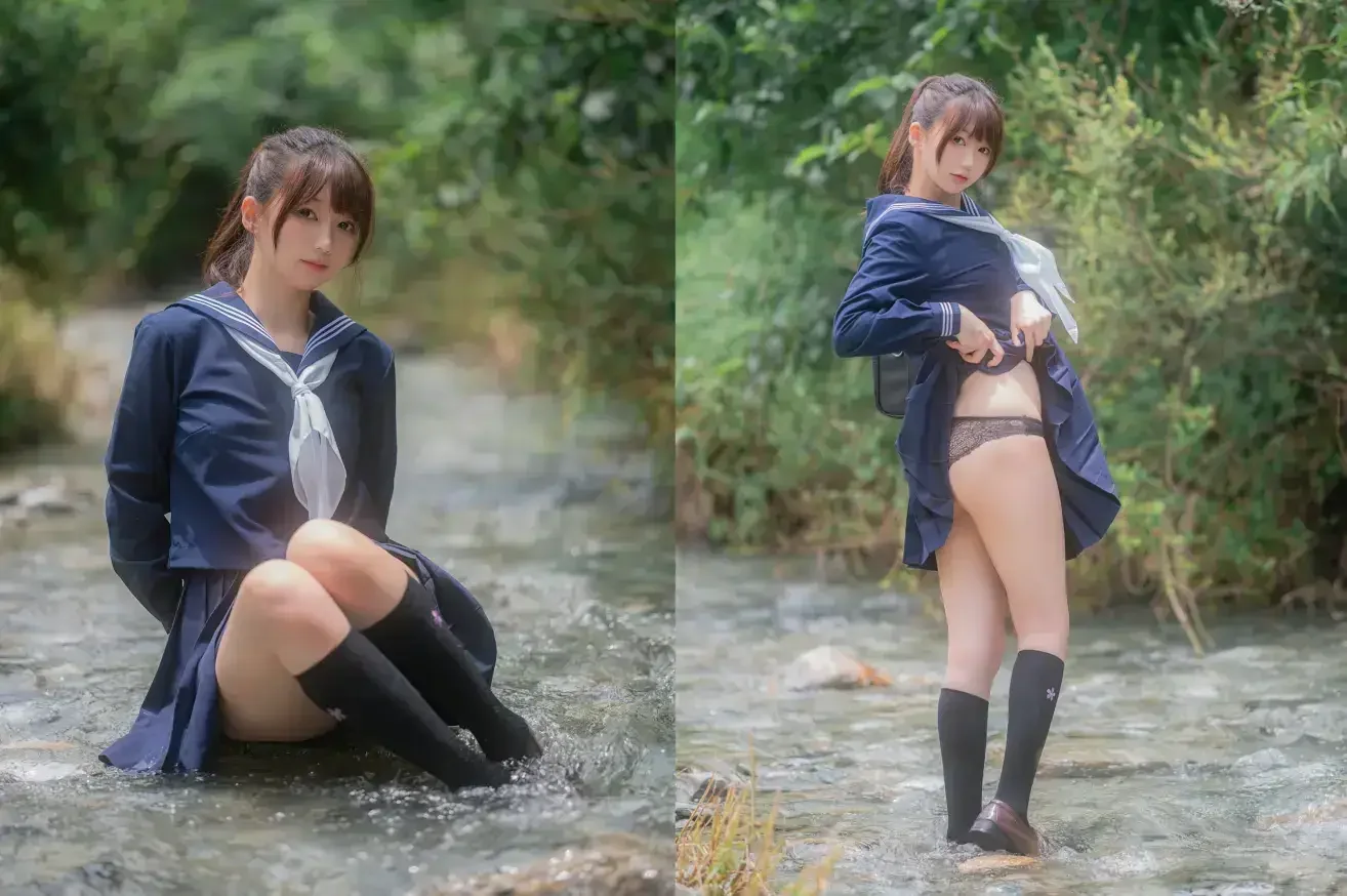 雫しずく – 川で水遊び｜高清图片集