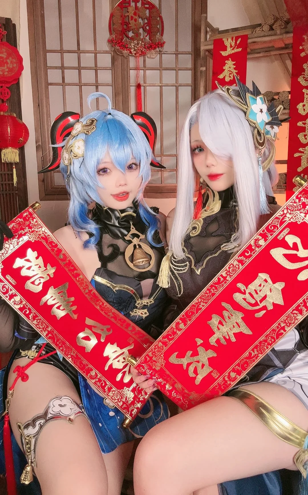 九言&小瑶幺幺 – 原神新春 甘雨&申鹤海灯节双人｜高清图片集