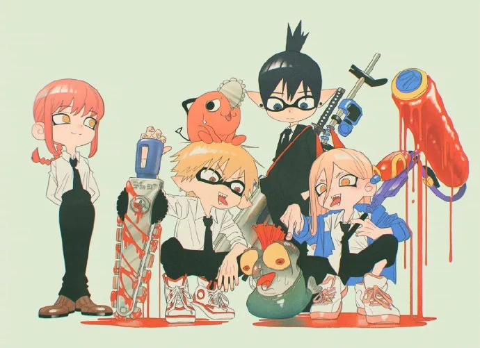 电锯人 x 斯普拉遁 (via.浦ちゃん) ​​​​｜高清图片集