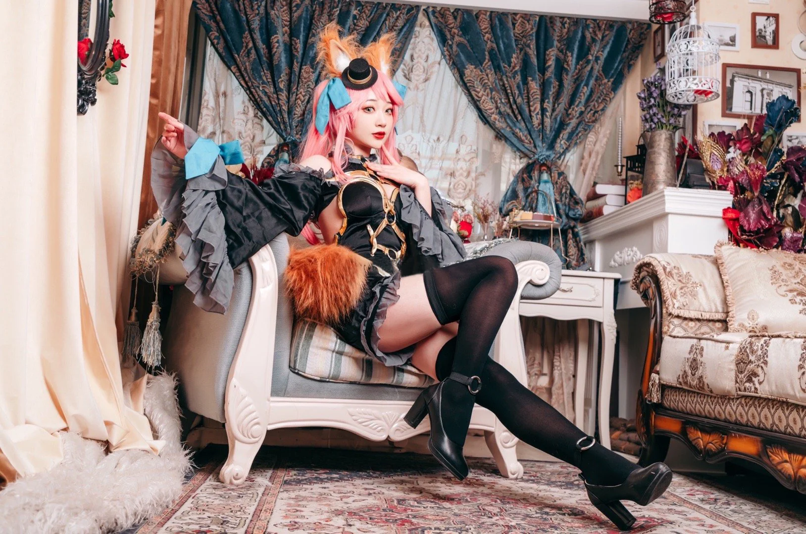 漆黑的魔术师，玉藻前COS写真