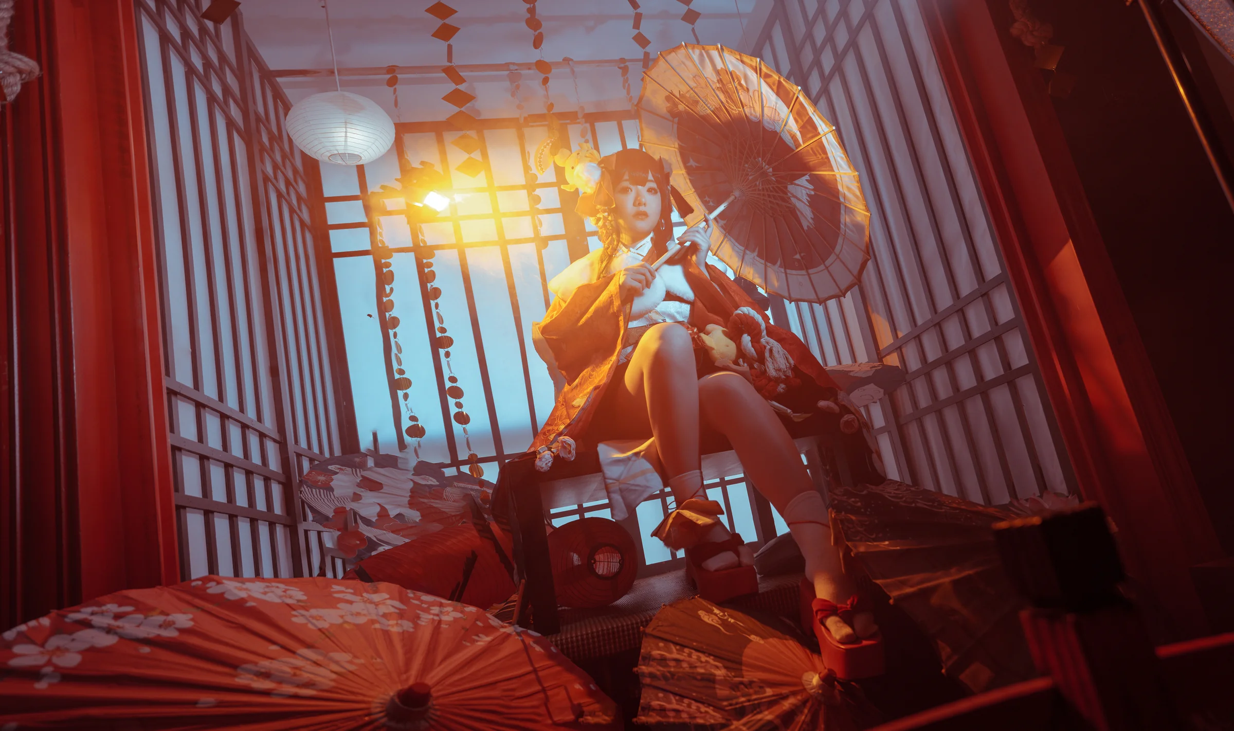 《阴阳师》神乐莺燕鸣樱皮肤COS写真