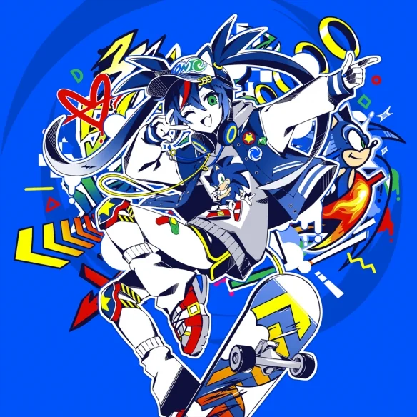 索尼克 × 初音未来音乐合作企划公布单曲「Jet Black」｜高清图片集