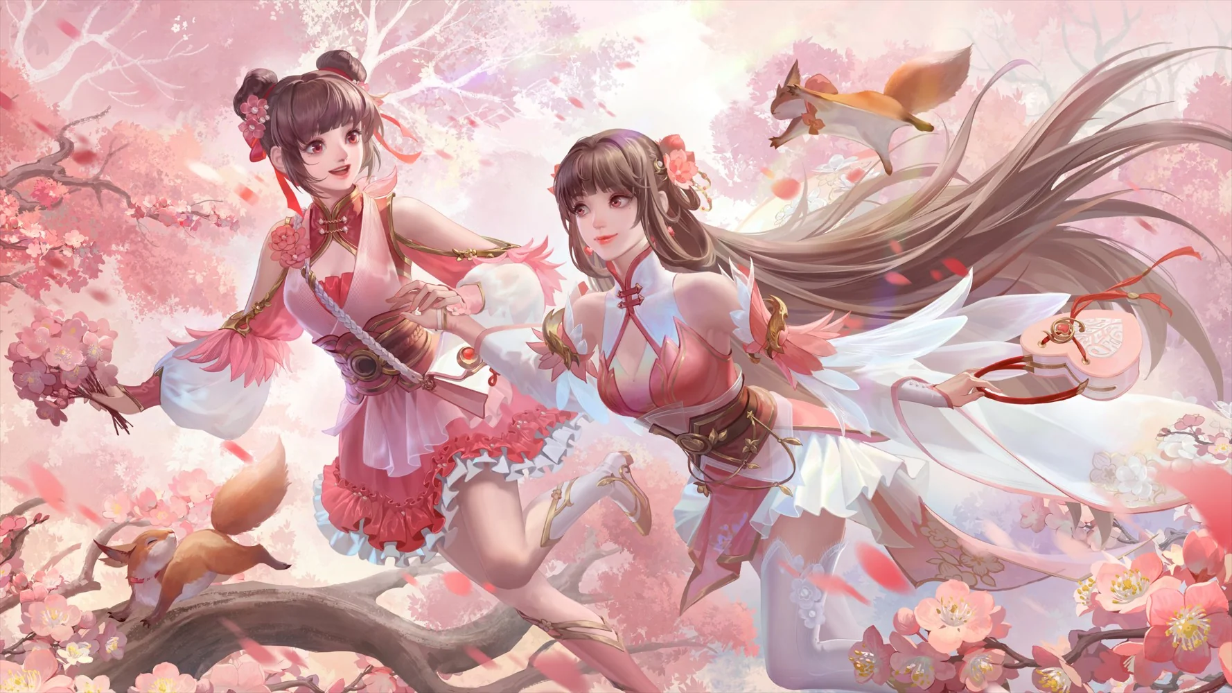 三国 粉色 樱花 女孩 松鼠 5K高清动漫壁纸 4K手机壁纸｜高清图片集