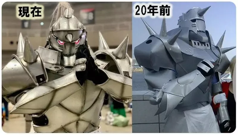 《鋼之鍊金術師》的角色扮演玩家 親手製作阿爾馮斯・愛力克的鎧甲，擺出照片回顧20年前的自己｜高清图片集
