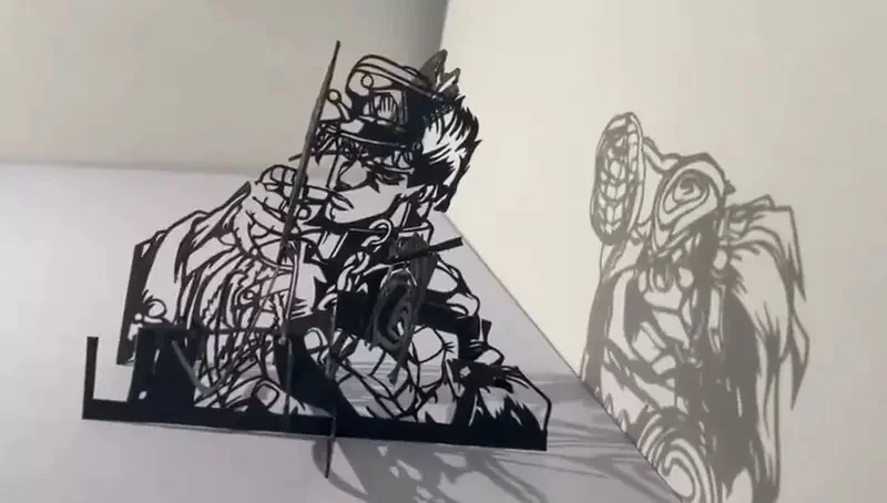 網友製作的《JOJO的奇妙冒險》空條承太郎結合白金之星的紙雕光影藝術｜高清图片集