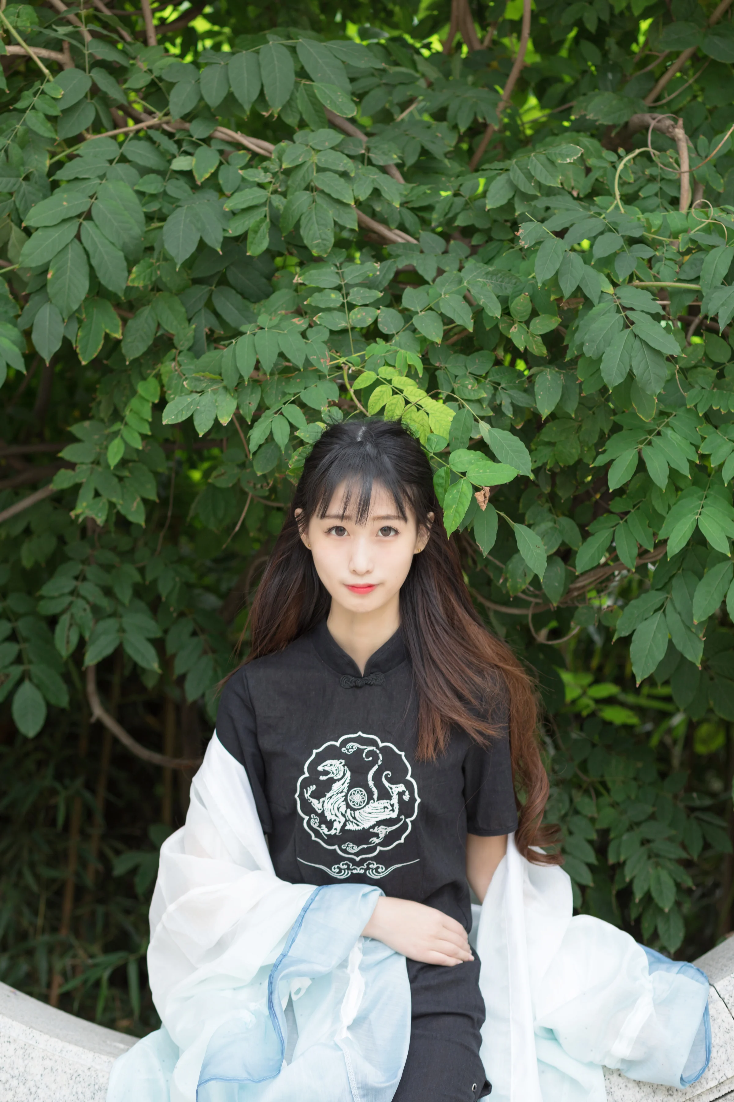 古风旗袍战神白虎情侣装COS写真