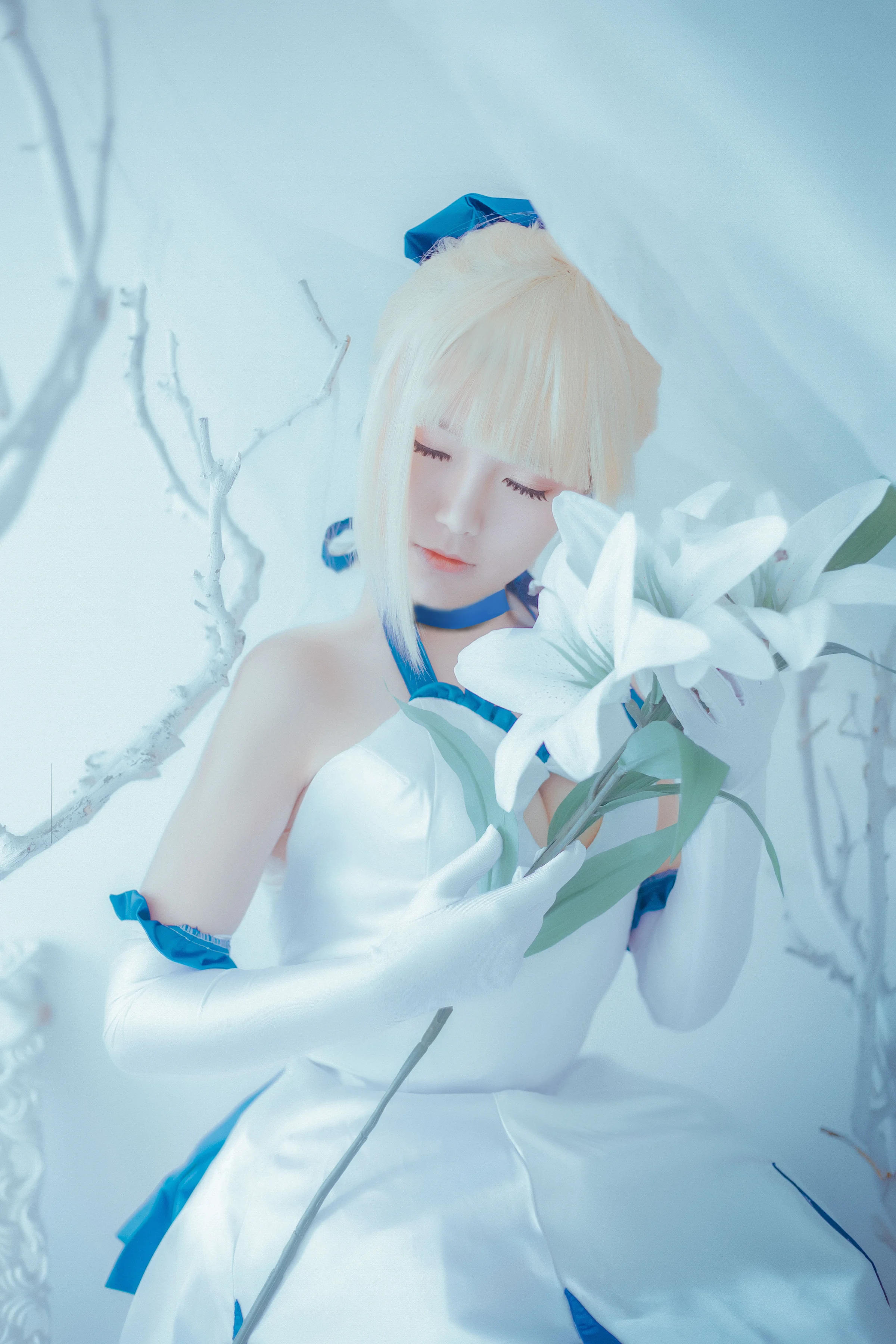 saber lily蓝百合COS写真