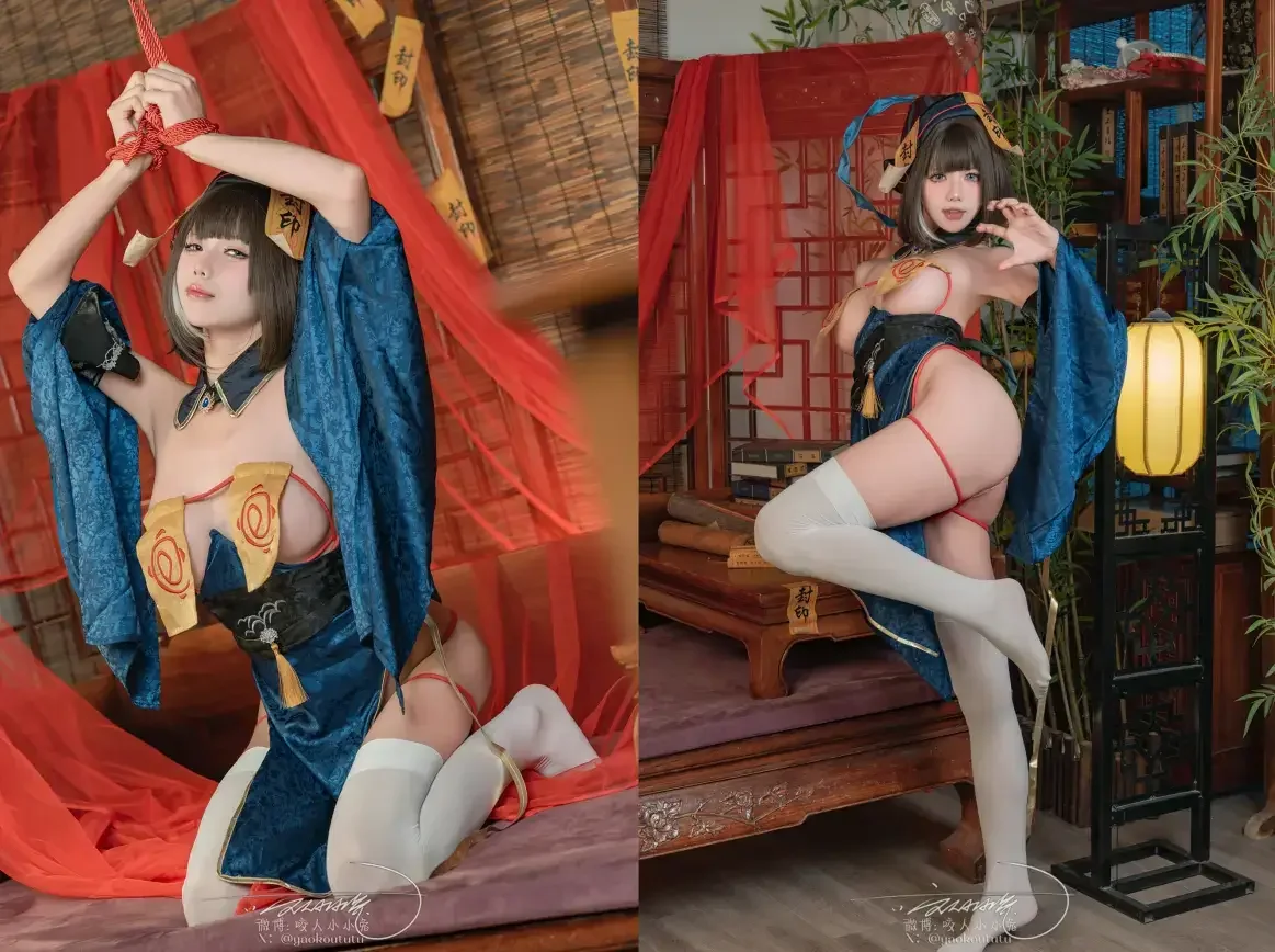 黏黏团子兔（咬一口兔娘）- 4月作品『华甲僵尸夜』73P+1V 只是长胖｜高清图片集