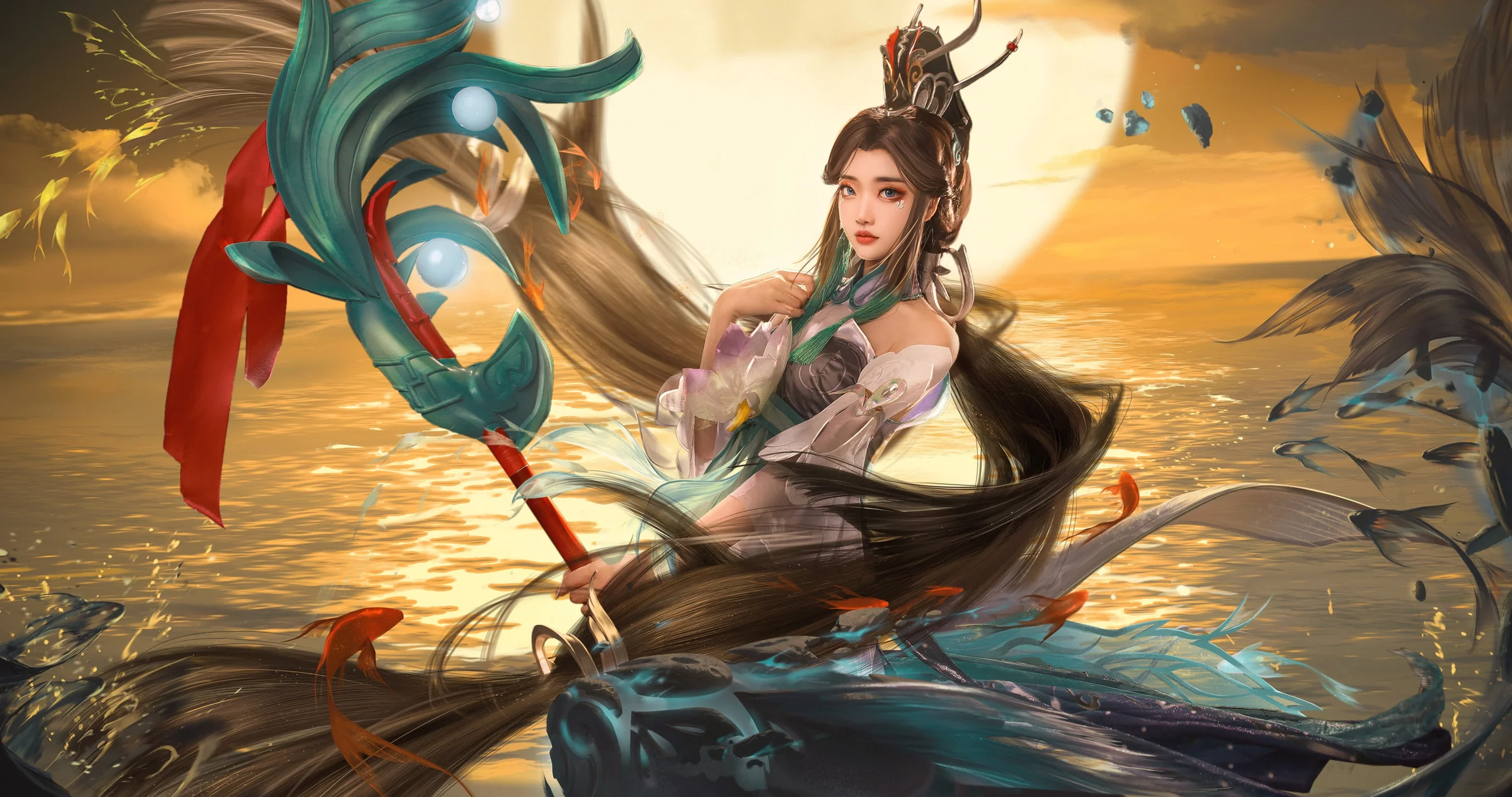 王者荣耀 大乔 白鹤梁神女 COS写真