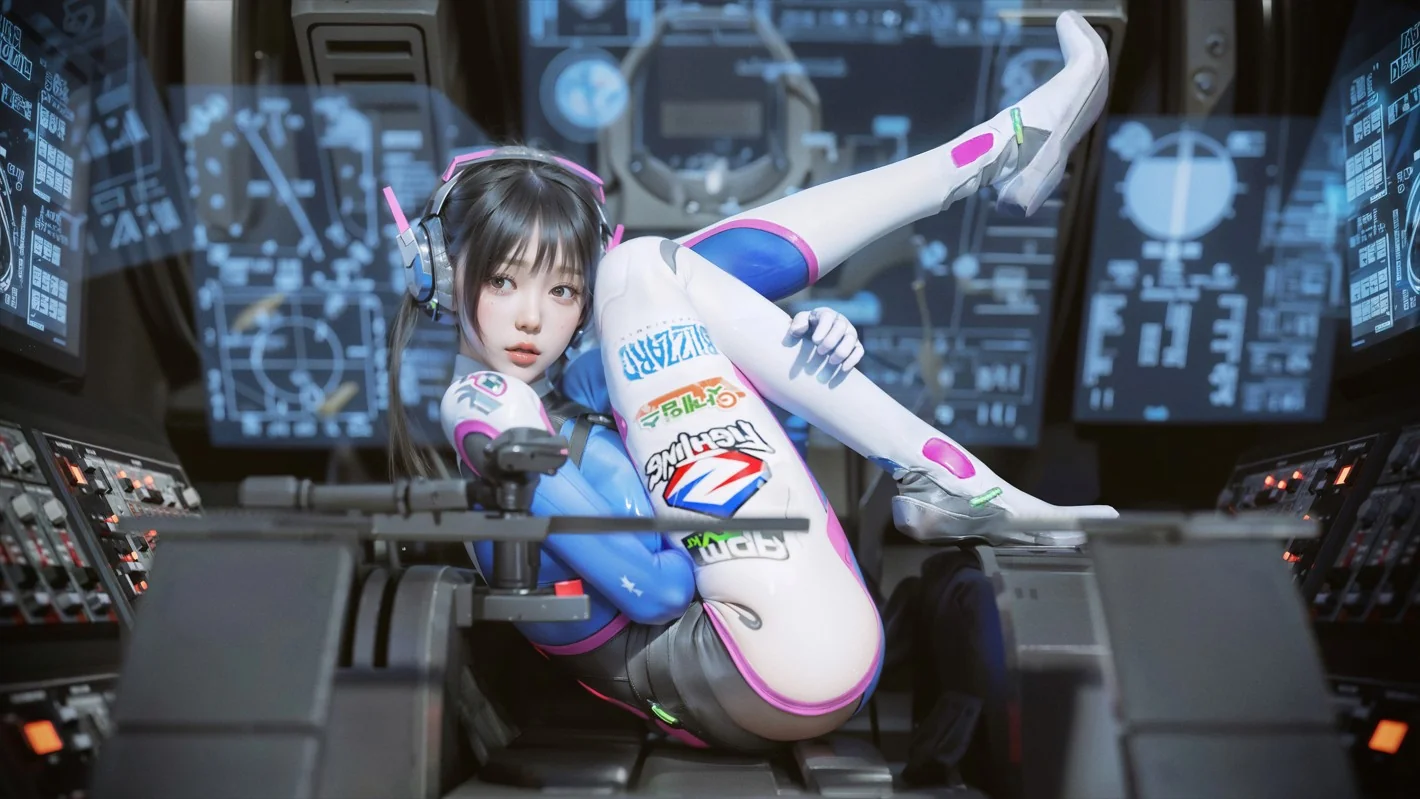 守望先锋 D.Va 同人 机械 屏幕 4K高清壁纸｜高清图片集