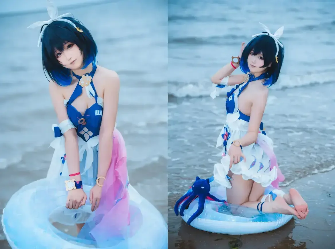 Seele麦麦 – 希儿彼岸浪花COS写真（海滩）
