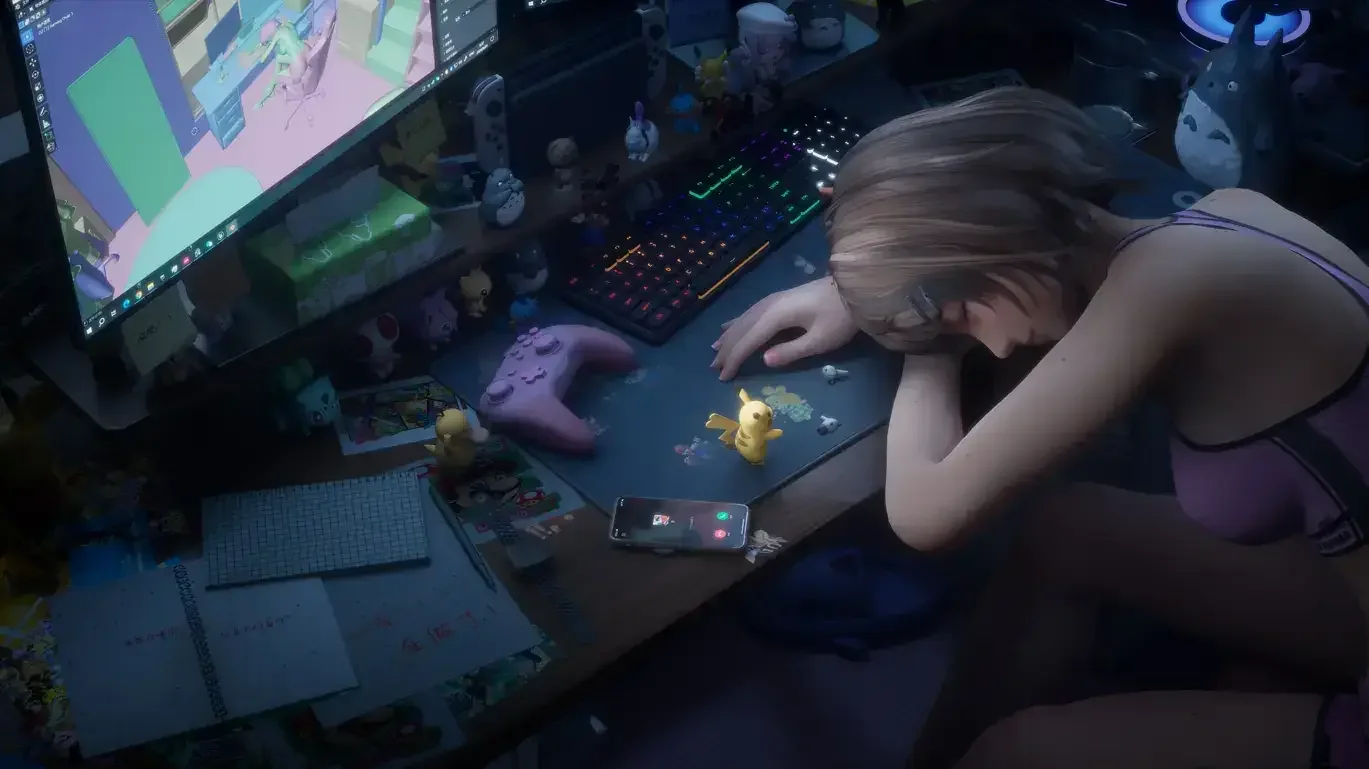 电脑 3D 女孩 趴着睡觉 4K高清壁纸｜高清图片集