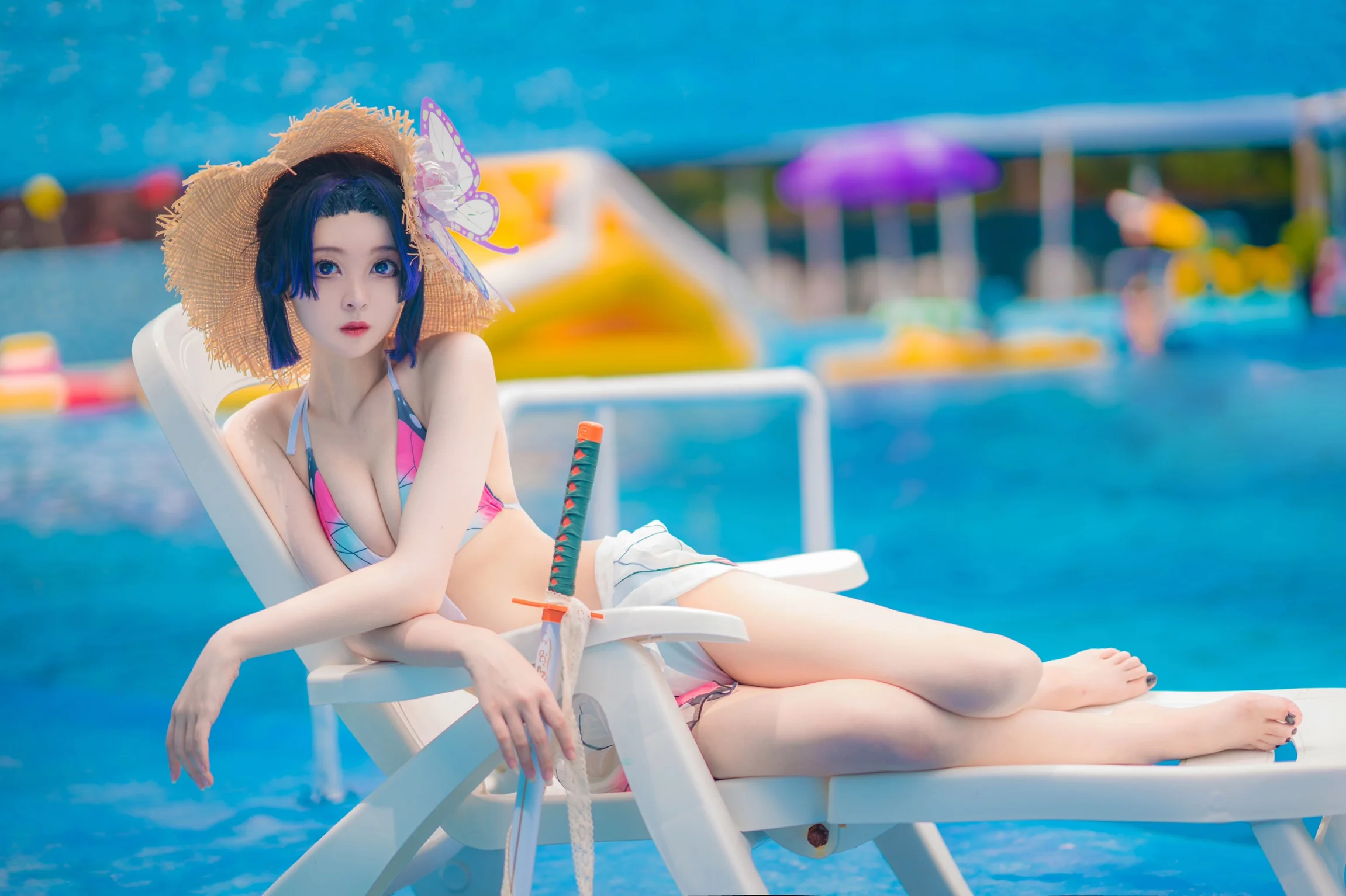 鬼灭同人泳装-蝴蝶忍比基尼COS写真