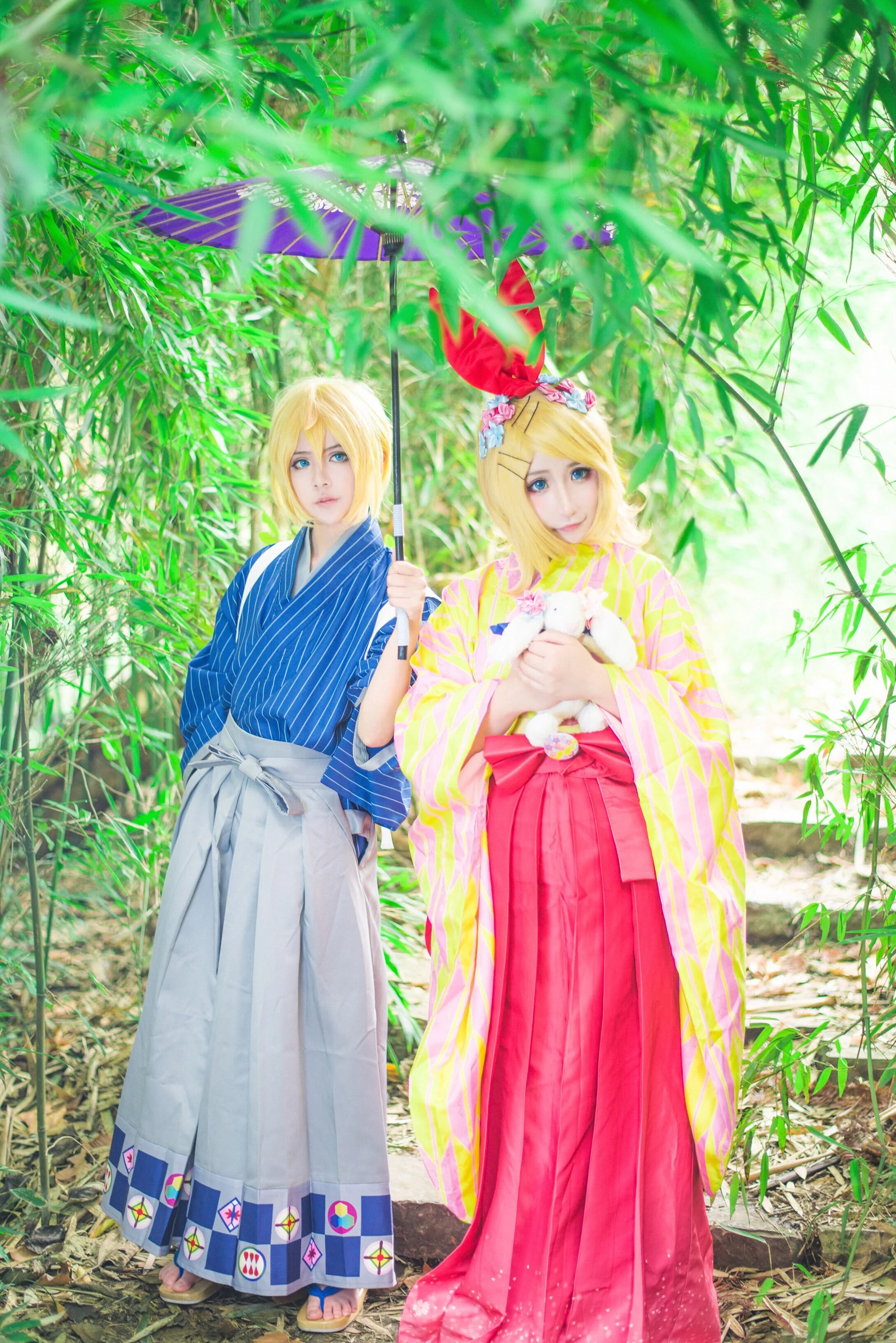VOCALOID镜音连花色衣手办COS写真