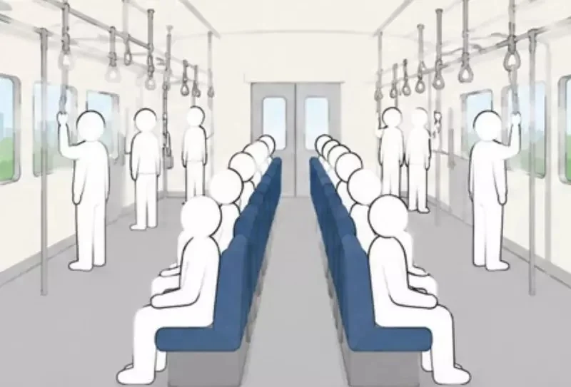日本網友質疑《電車座位為什麼不擺在中間》從此就不用顧慮別人的視線了｜高清图片集