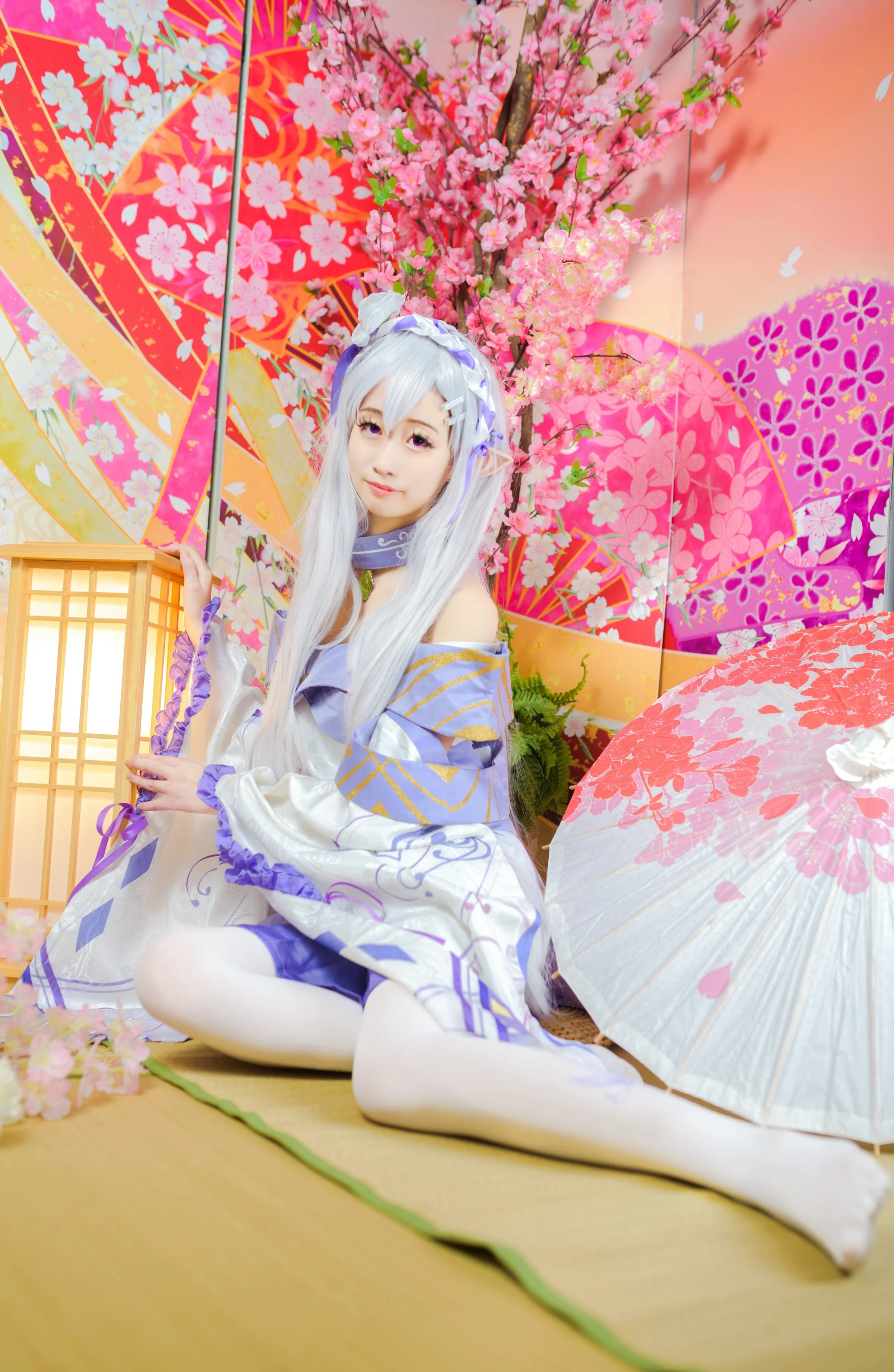 <从零开始的异世界>艾米莉亚妖精祭奠和服COS写真