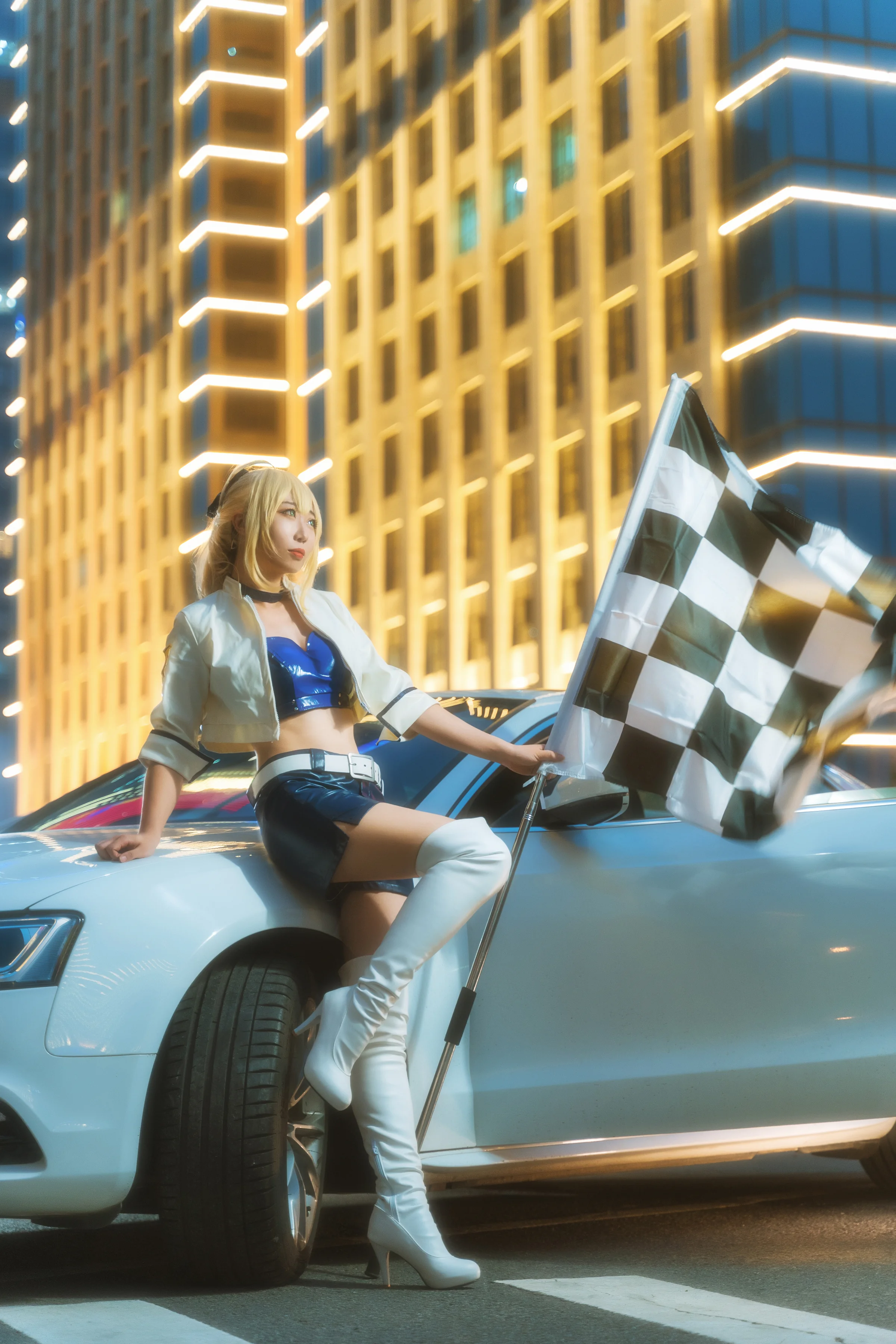 fate saber 赛车娘COS写真