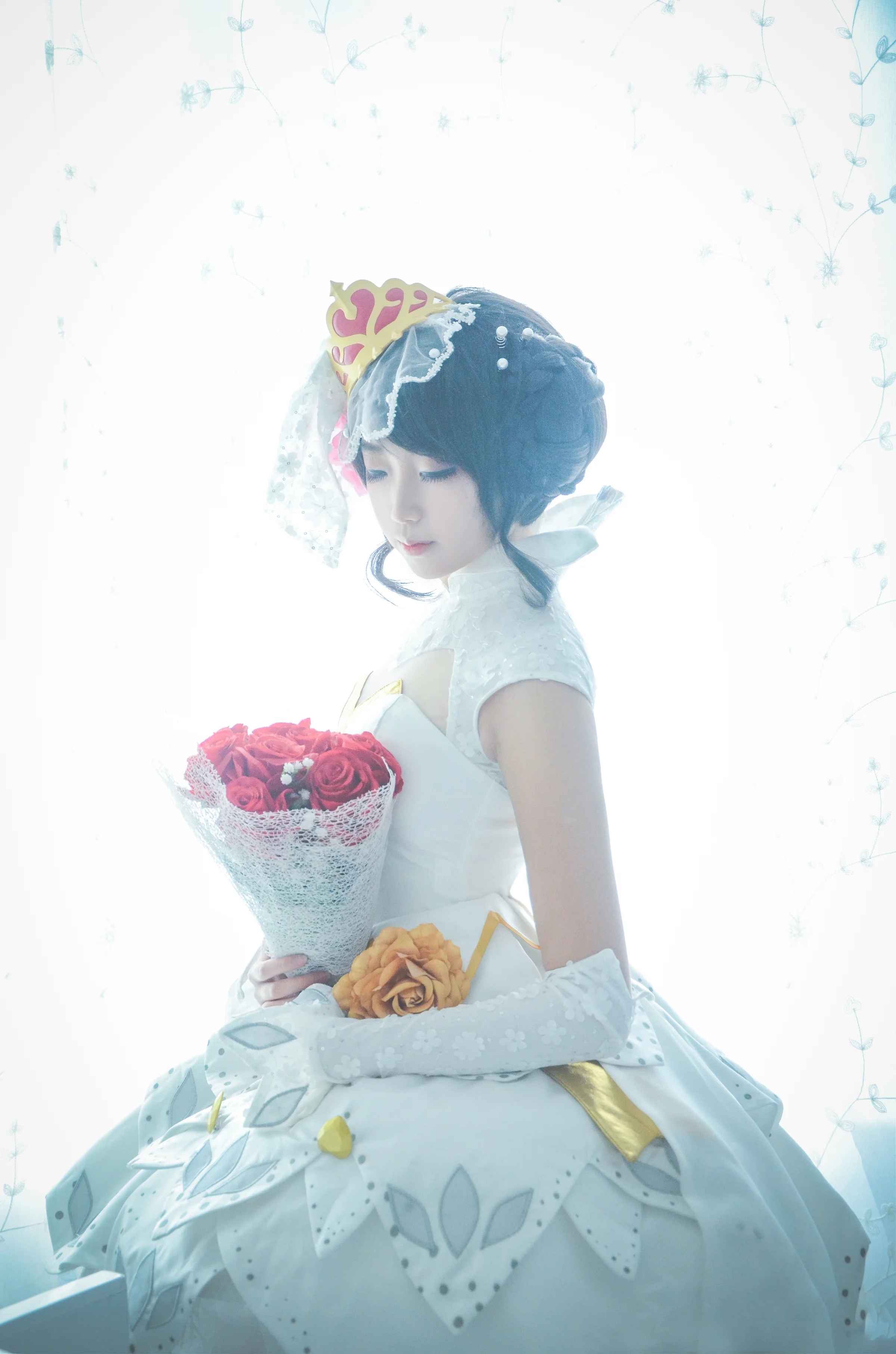 王者荣耀 小乔纯白花嫁COS写真
