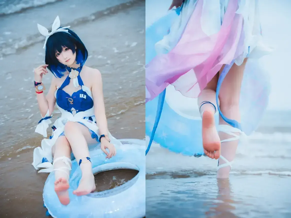 Seele麦麦 – 希儿彼岸浪花COS写真（海滩）