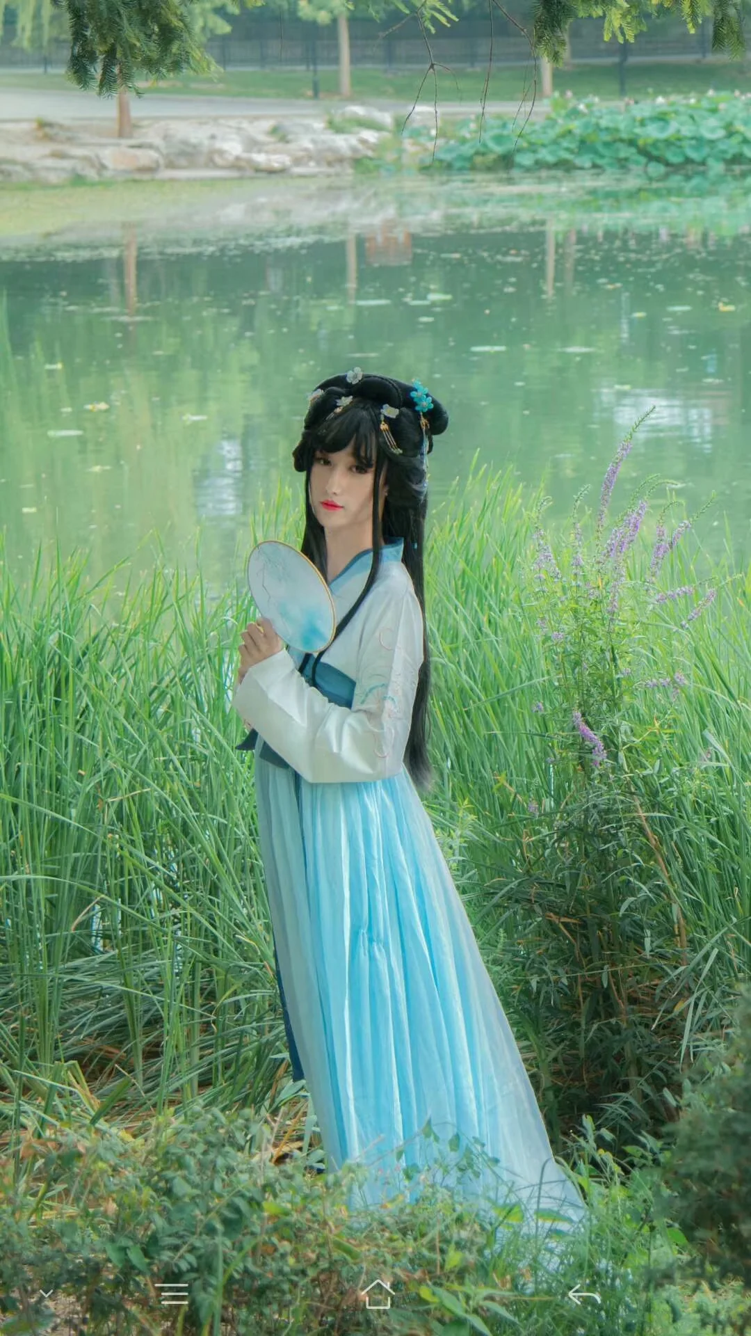 汉服蓝衣COS写真