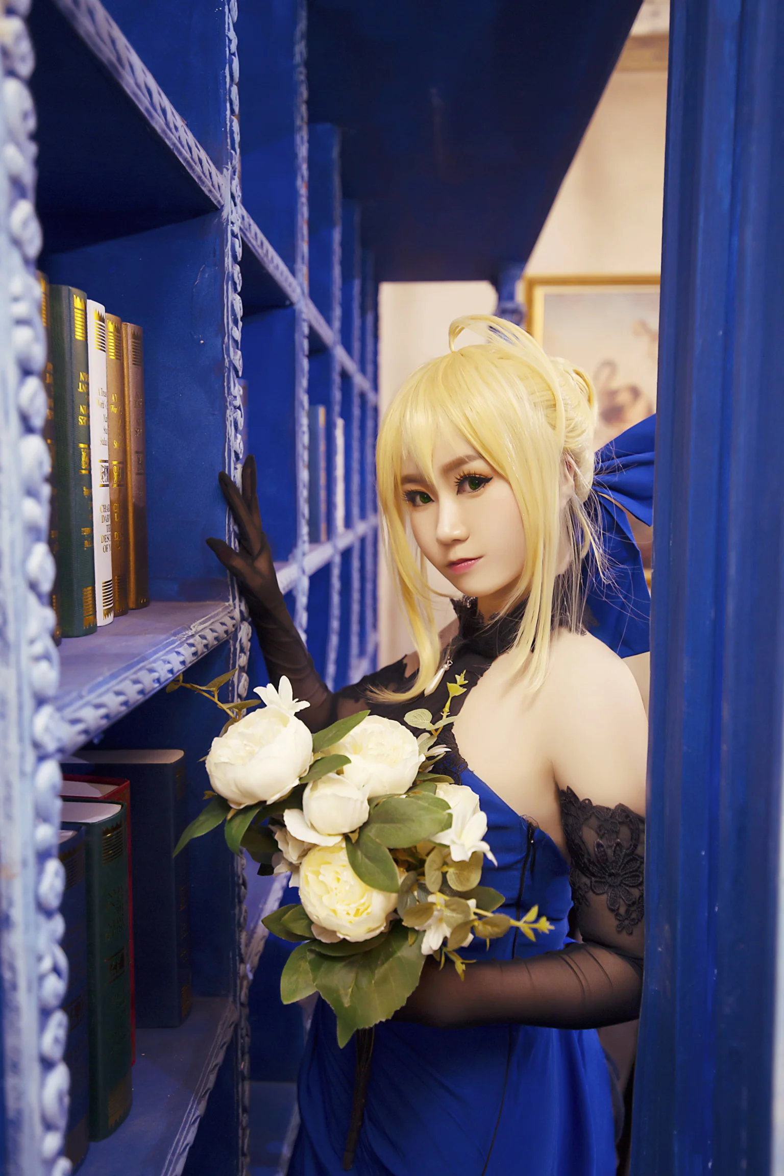 FGOfate/extella saber蓝礼服COS写真