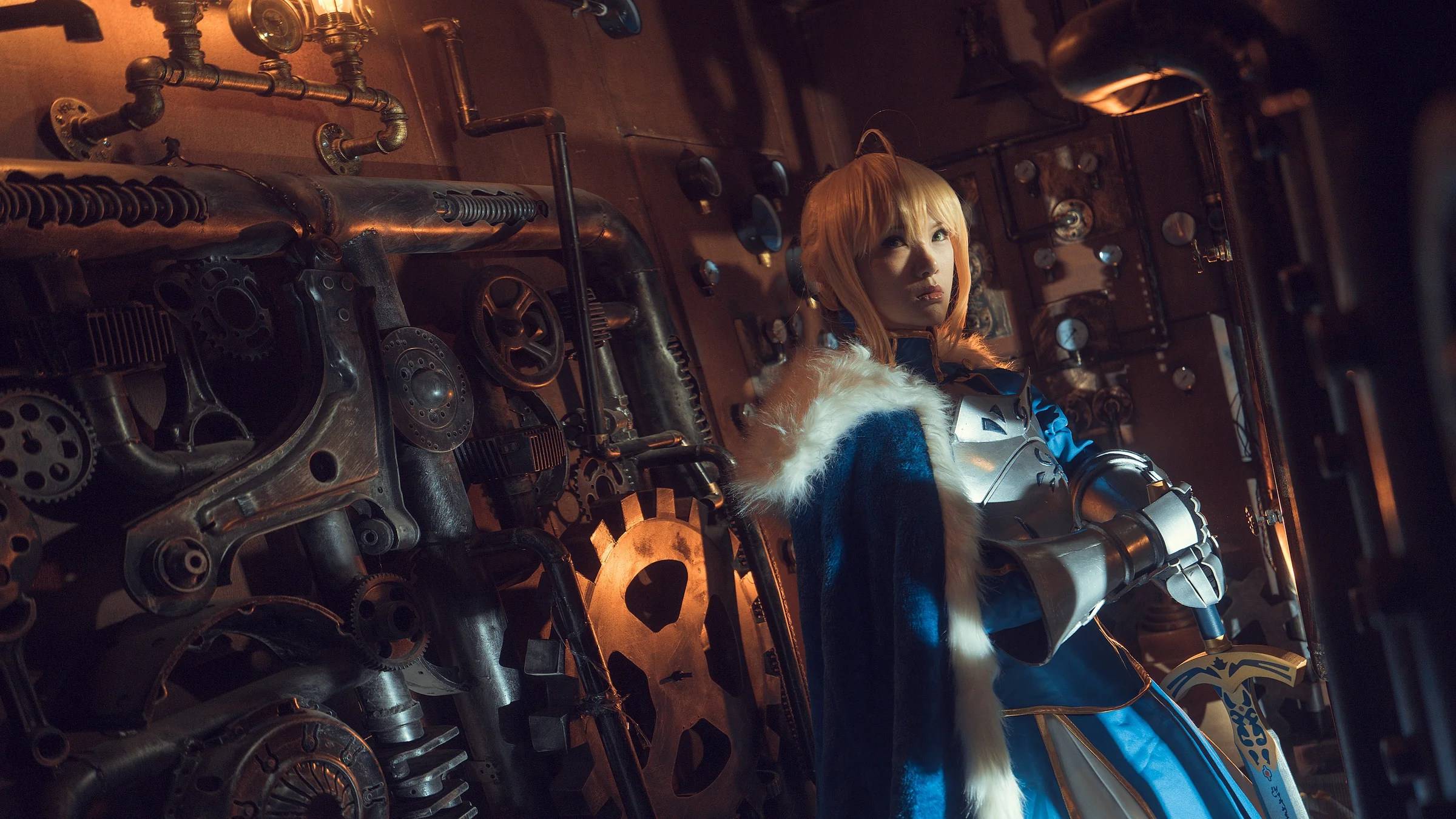 Fate——saber蓝战COS写真