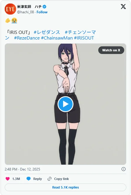 《电锯人》蕾塞跳主题曲！米津玄师17秒影片爆火网络｜高清图片集