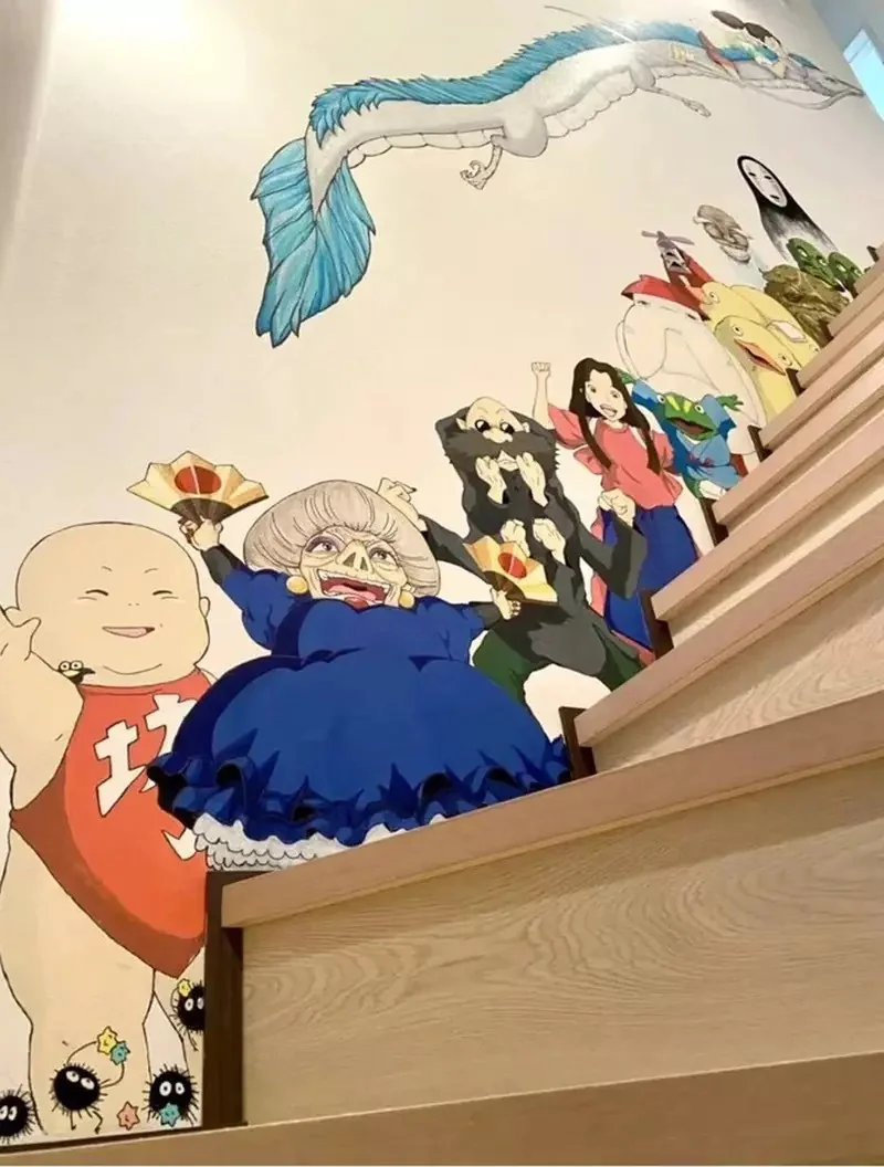 網友在家描繪《吉卜力牆壁彩繪》網友看完後表示這畫工不但驚人，而且這空間簡直是充滿了夢想｜高清图片集
