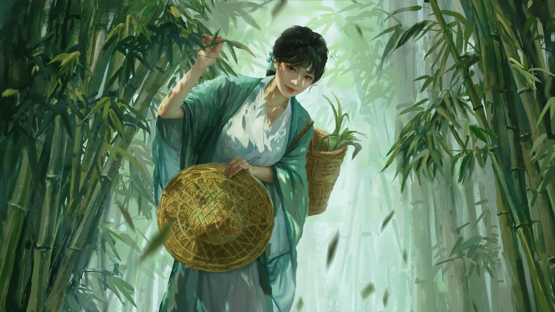 古风 竹林 女孩 斗笠 4K高清动漫壁纸｜高清图片集