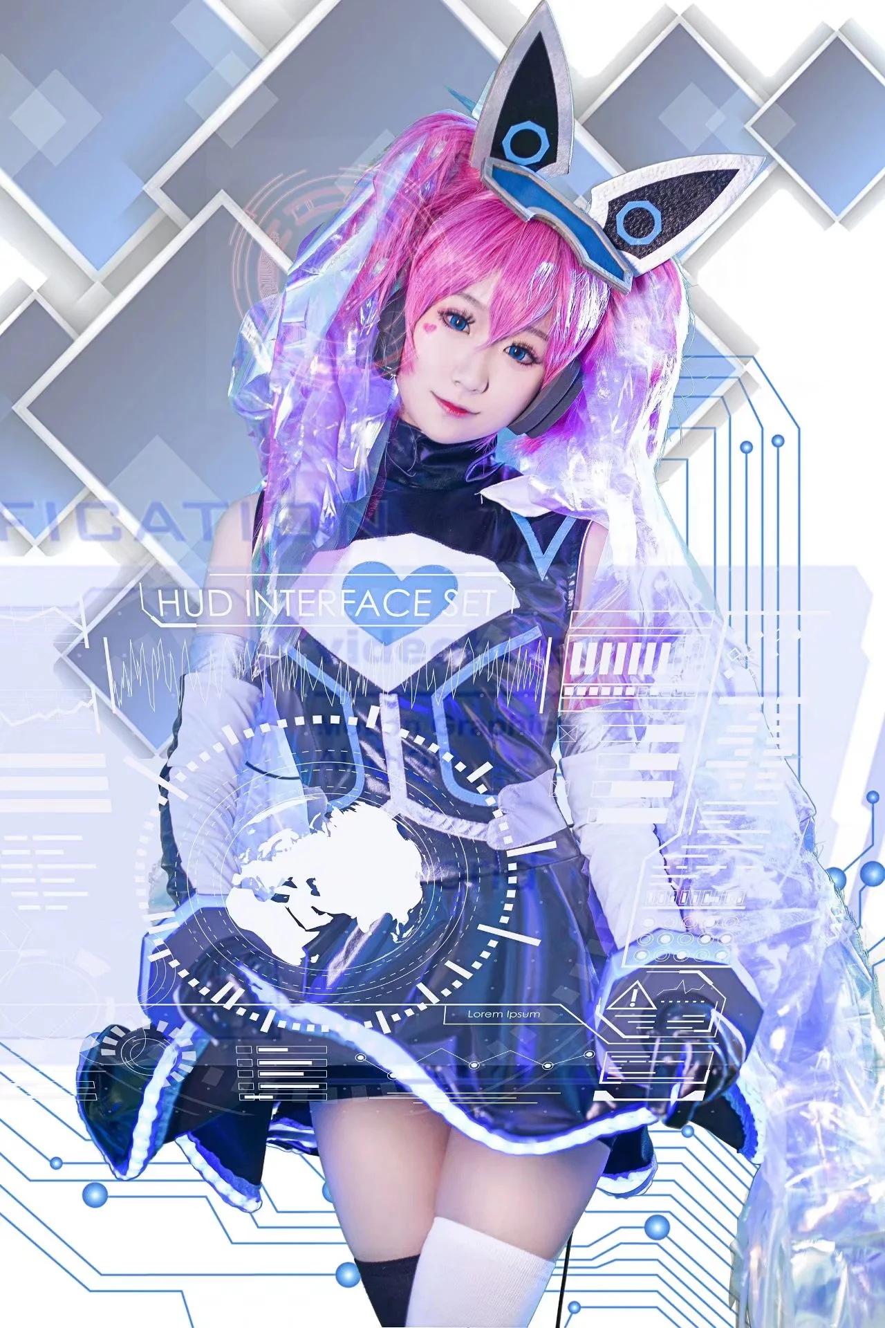 王者荣耀 安琪拉心灵骇客COS写真