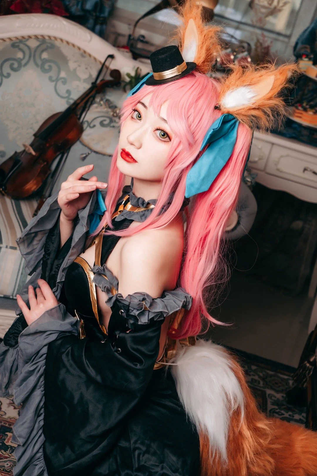 漆黑的魔术师，玉藻前COS写真