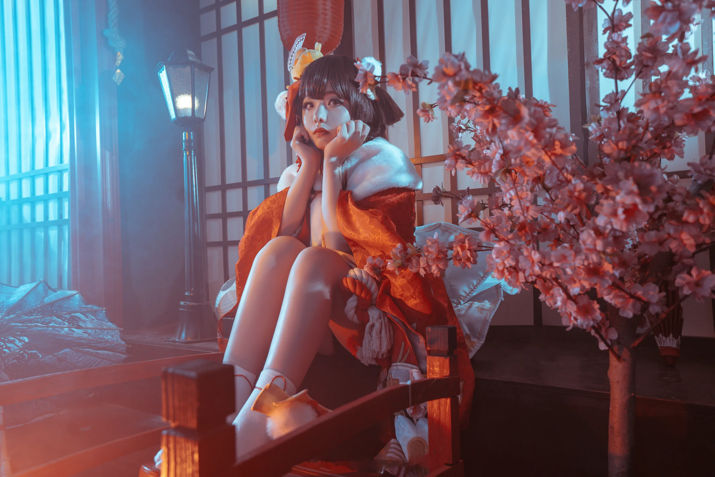 《阴阳师》神乐莺燕鸣樱皮肤COS写真