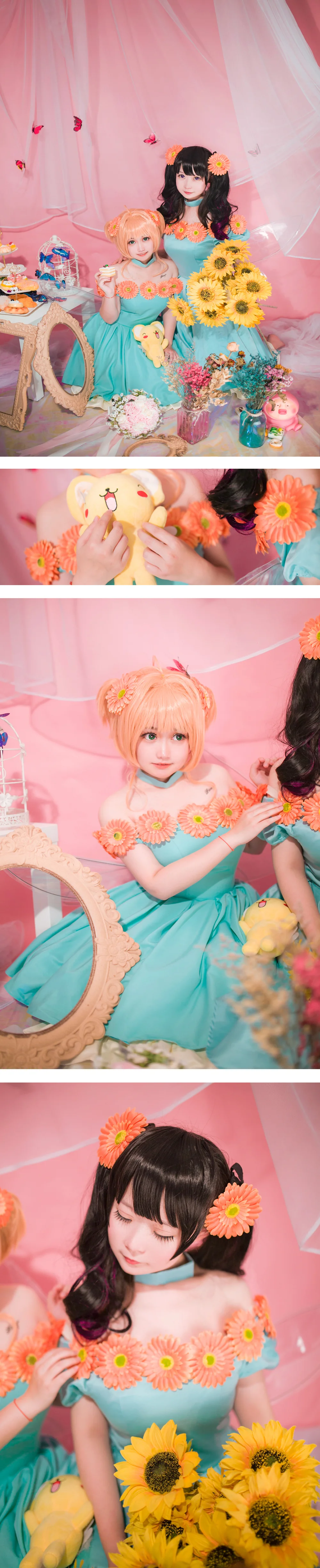 【 魔卡少女樱】向日葵插画知樱COS写真