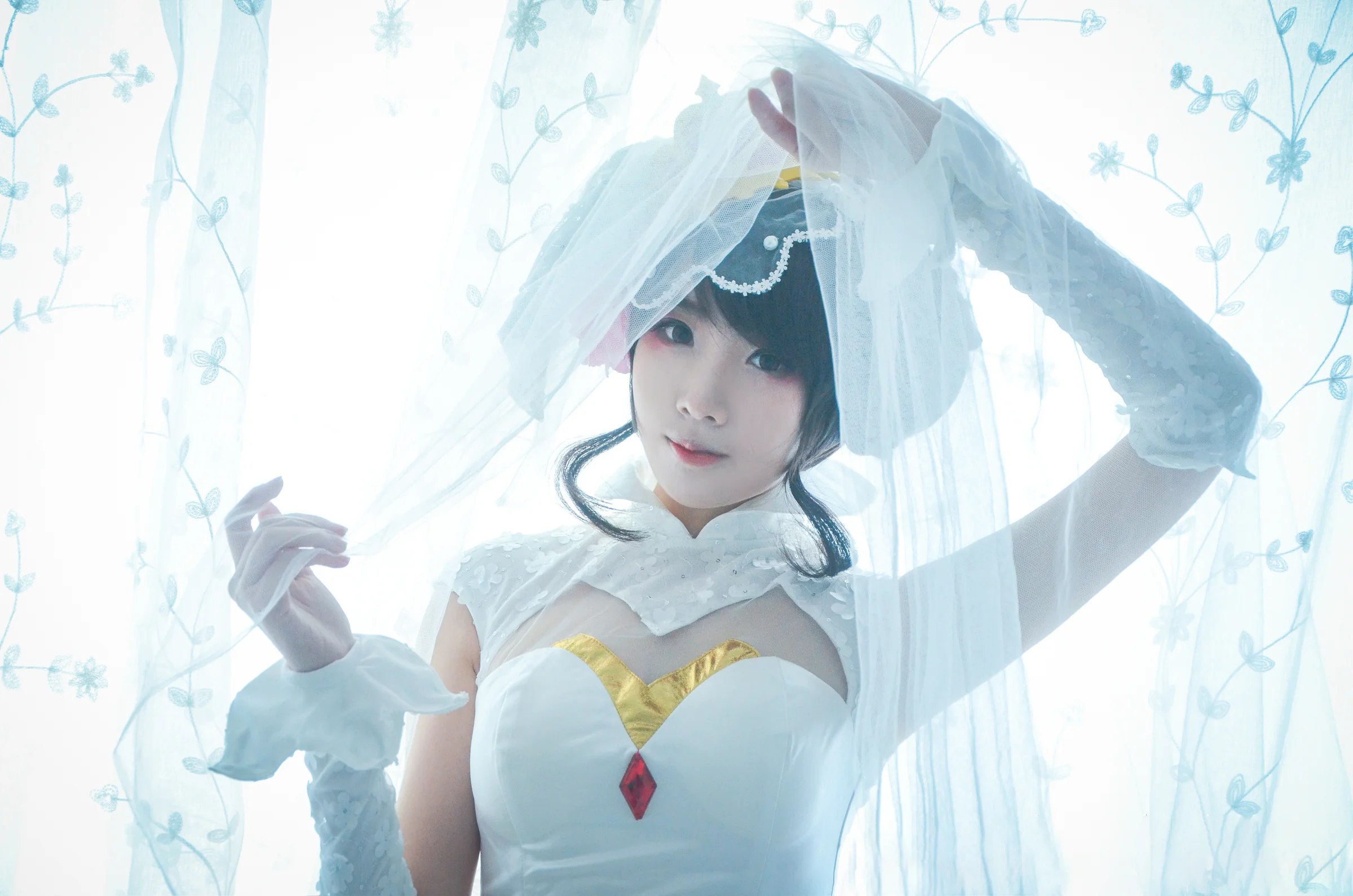 王者荣耀 小乔纯白花嫁COS写真