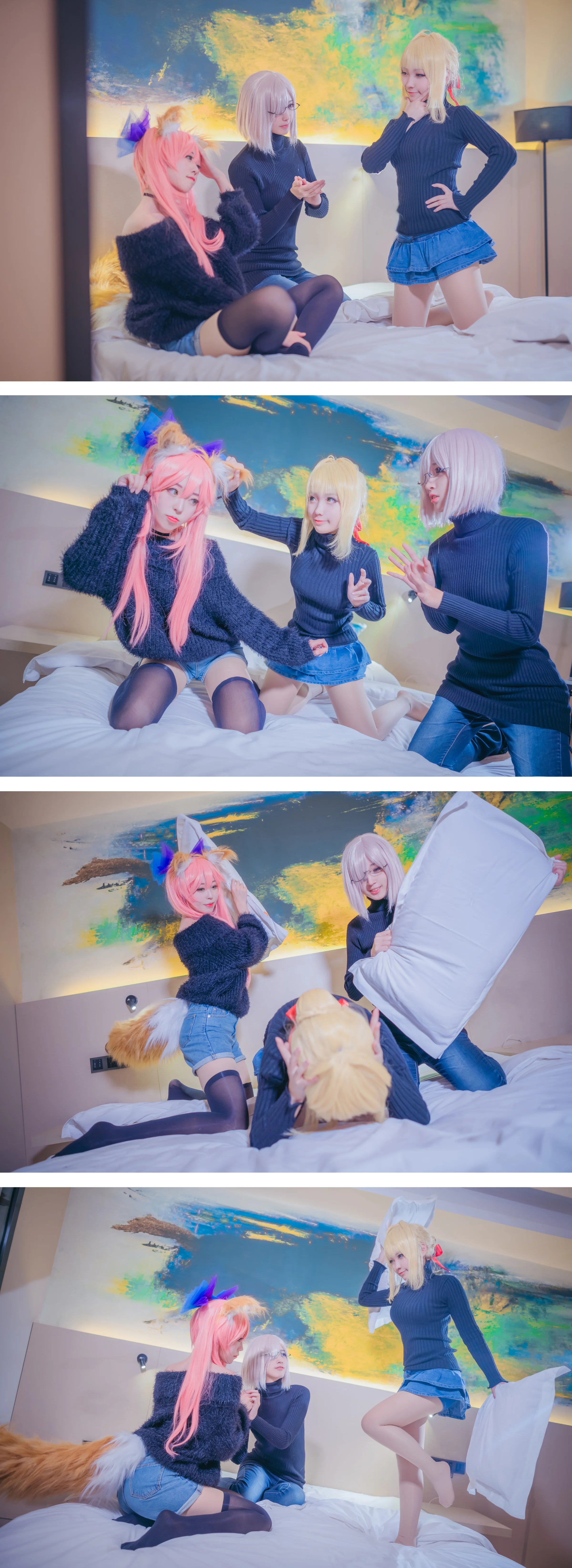 fate 毛衣三人组 玛修COS写真