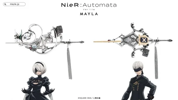 MAYLA ×《尼尔：自动人形》推出2B&9S联名发簪！｜高清图片集