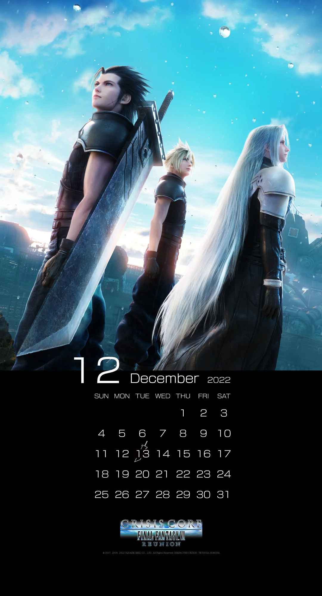有PC和手机两种尺寸《最终幻想7》放出12月日历壁纸！｜高清图片集