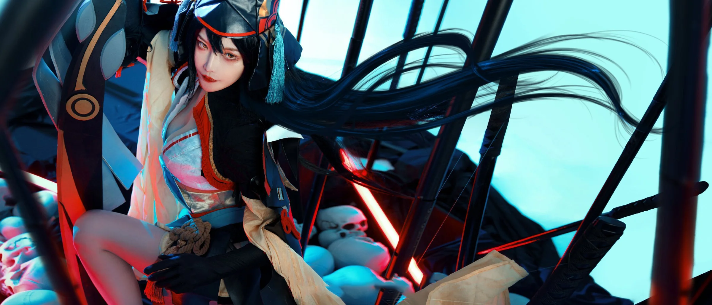 《阴阳师》妖刀姬COS写真，抛却一切，斩断杂念…