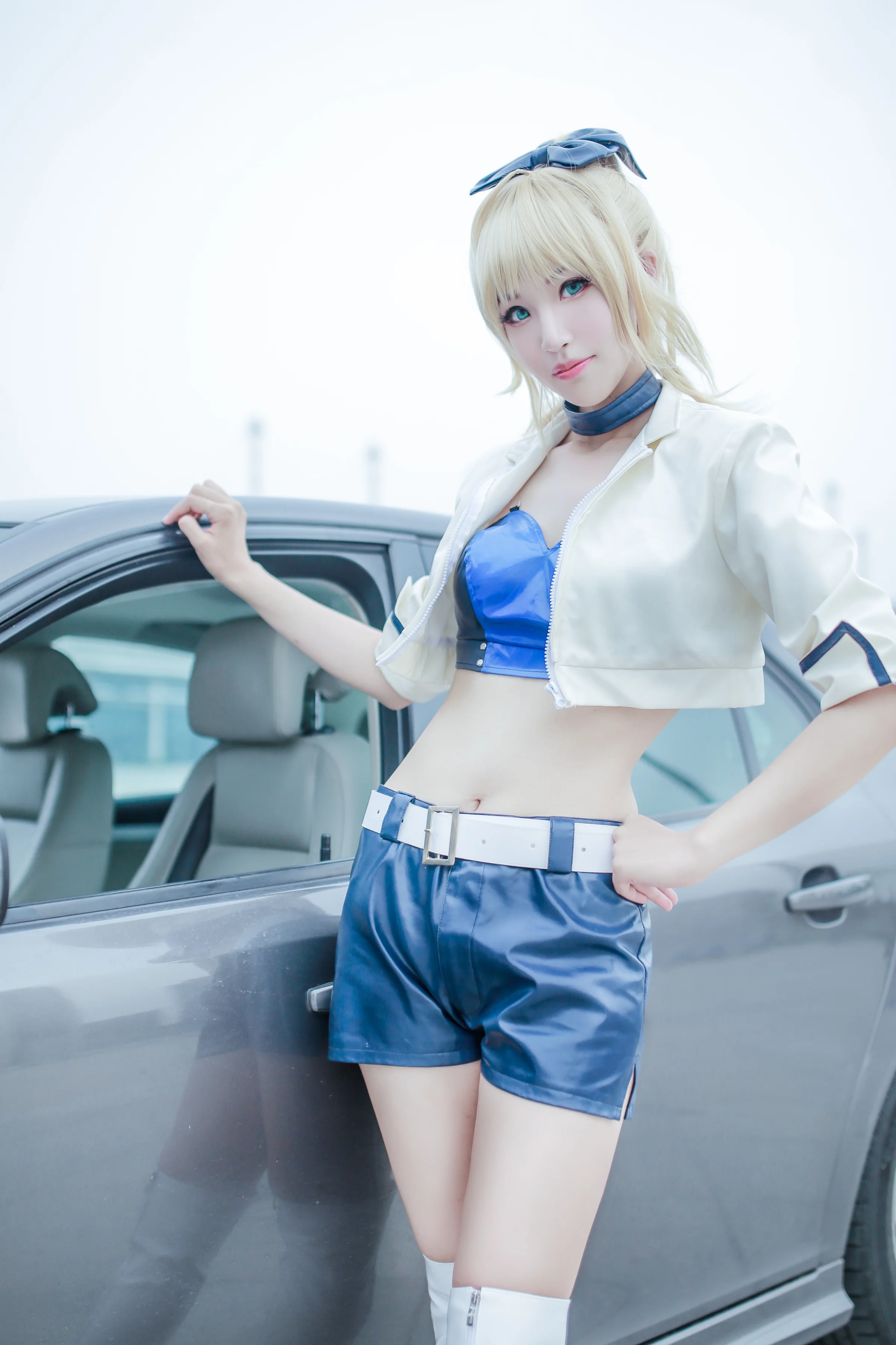 fate saber 赛车娘COS写真