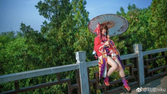 阴阳师神乐COS写真，萌妹子