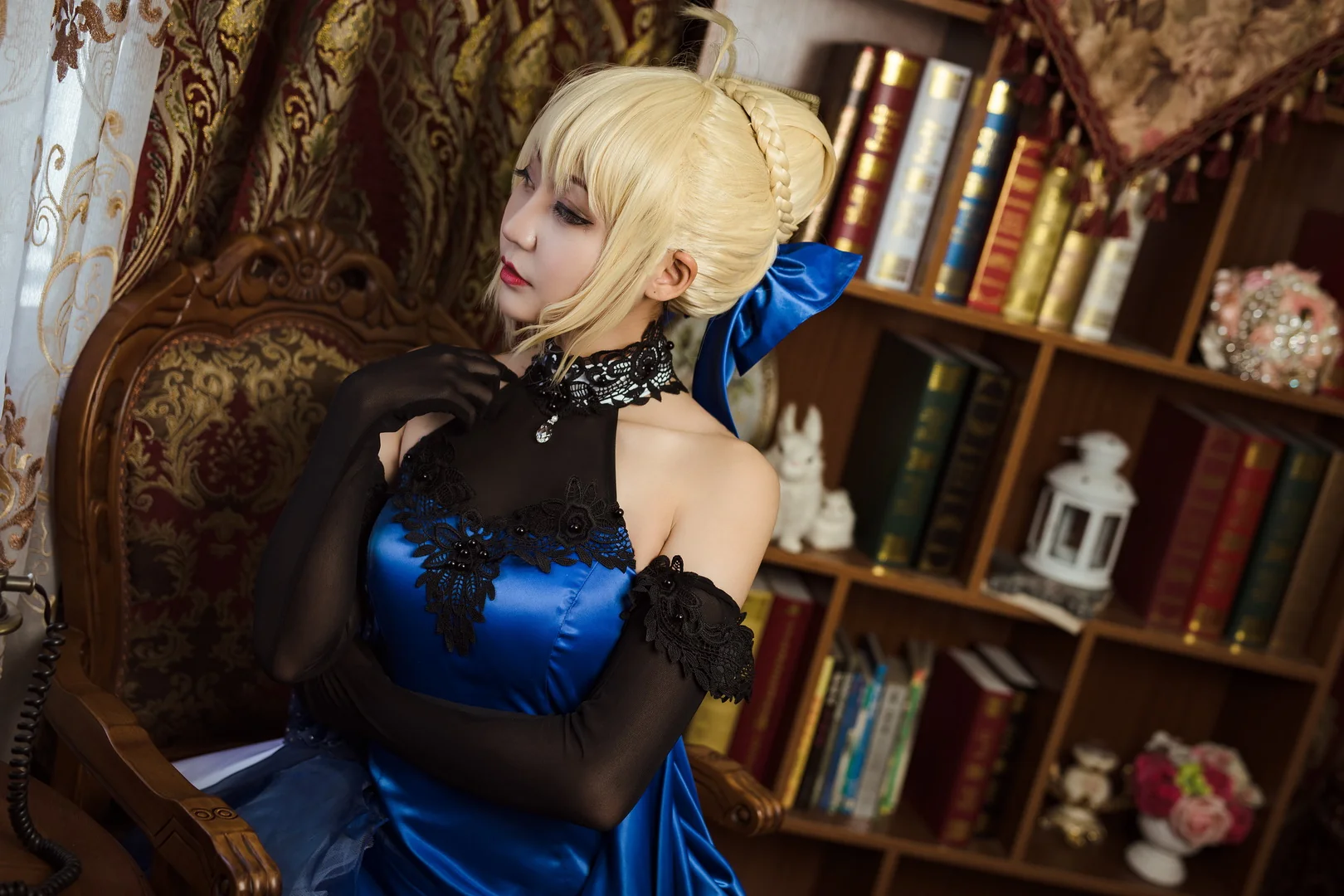 fate/grand order阿尔托利亚小礼服COS写真
