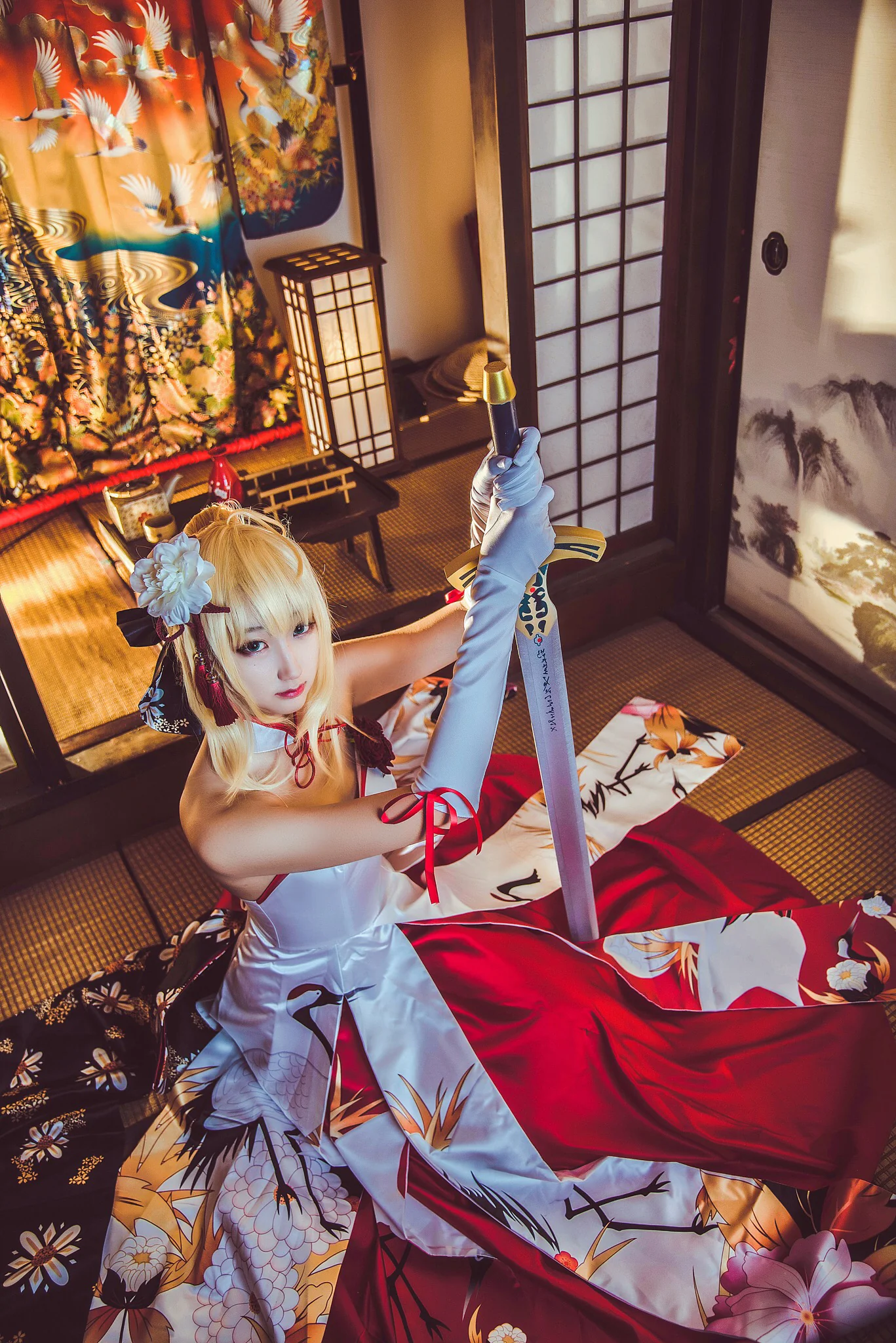 saber 仙鹤礼服COS写真